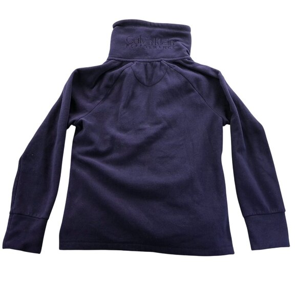 Calvin Klein Women's Fleece Jacket Large Full Zip Mock Neck Purple - Picture 2 of 16